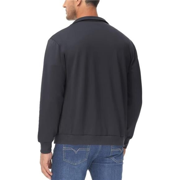 Mens Track Jacket Lightweight Full Zip Athletic Workout Running Active Coat Pock - Picture 2 of 7